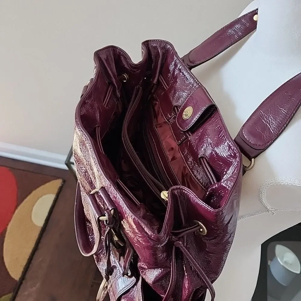 Michael Kors Burgundy Patent Leather Shoulder Bag
